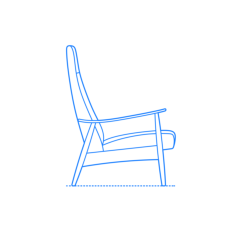 Furniture Recliner Milo Baughman Recliner 74 Vinyl Cutting Svg File, Free Vectors File